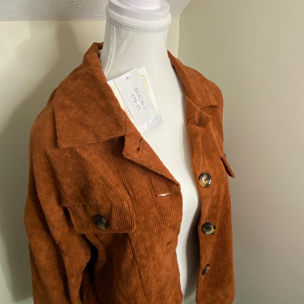 NWT LulaRoe Berlin Chestnut Corduroy Jacket Size Large - Picture 4 of 5